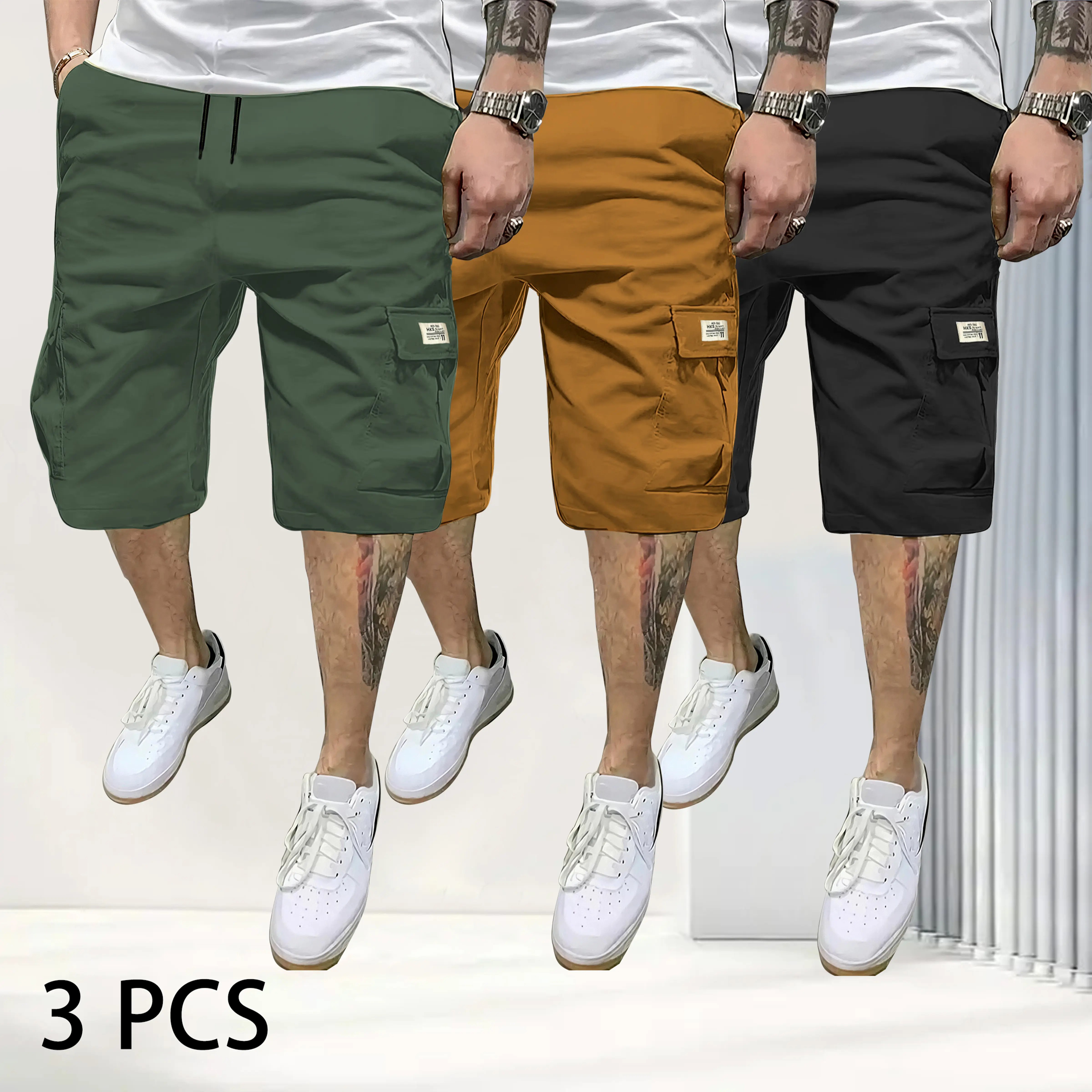 ⚡Limited Time Deal🔥7-Pack Men's Casual Summer Shorts – Drawstring Lightweight Multi-Pocket Everyday Shorts