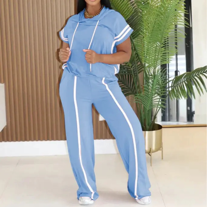 Women's Spring/Summer Hooded Top and Casual Pants Set