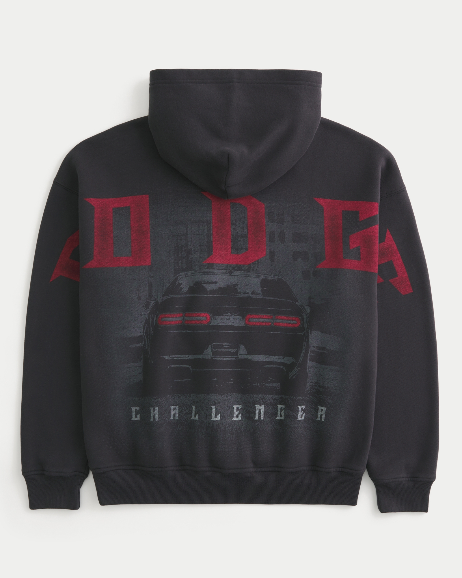 Boxy Dodge Demon Graphic Zip-Up Hoodie
