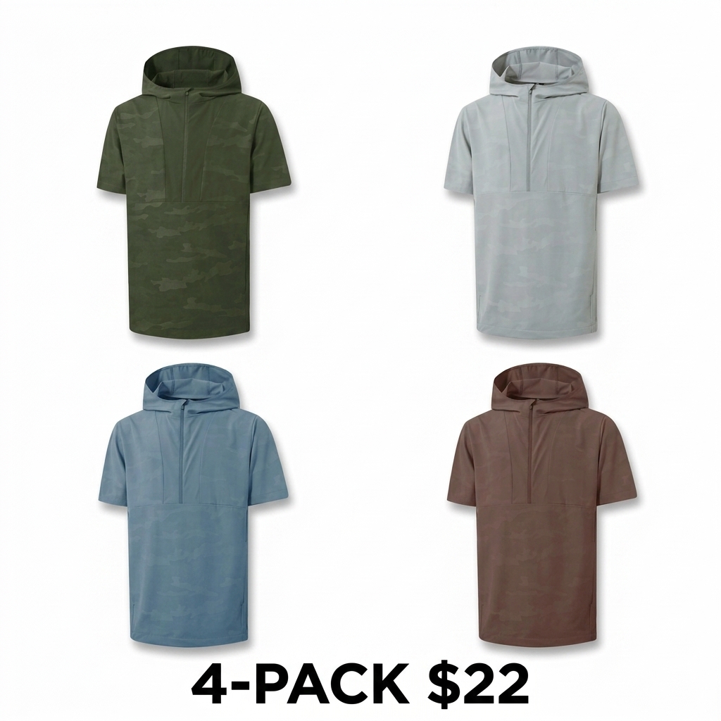 Men's Short Sleeve Hoodie – Lightweight, Water-Resistant, Sun-Protective Golf Hoodie