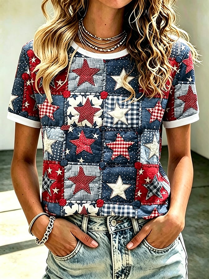 Women's 250th Anniversary Independence Day Art Print T-shirt