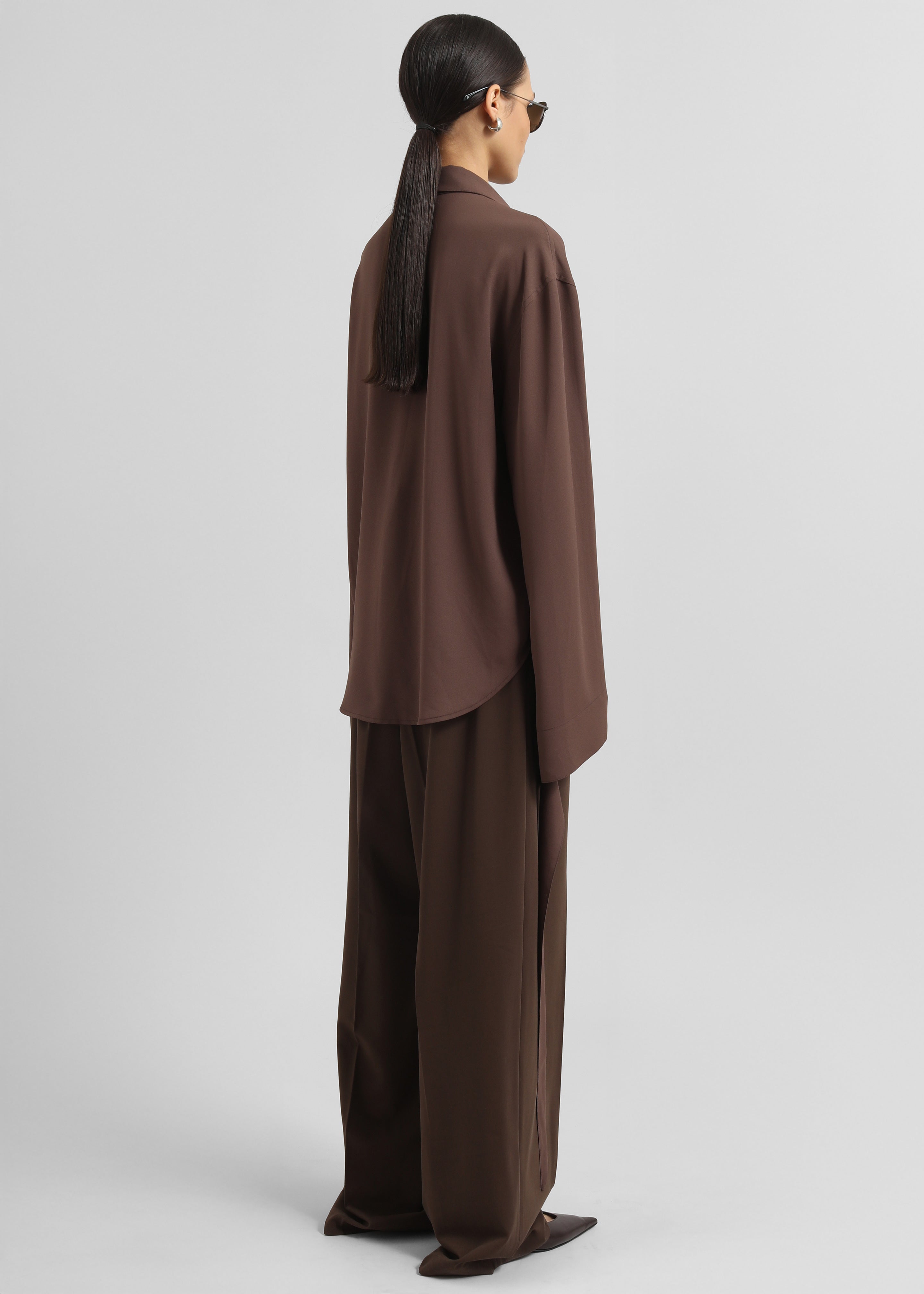 Tansy Pleated Trousers - Chocolate