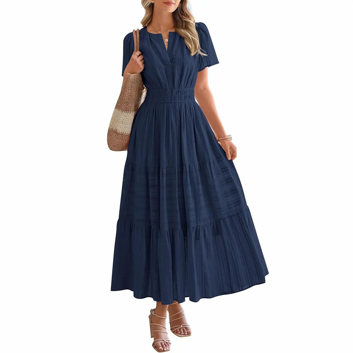 Women’s Lightweight Boho Maxi Dress with Pockets