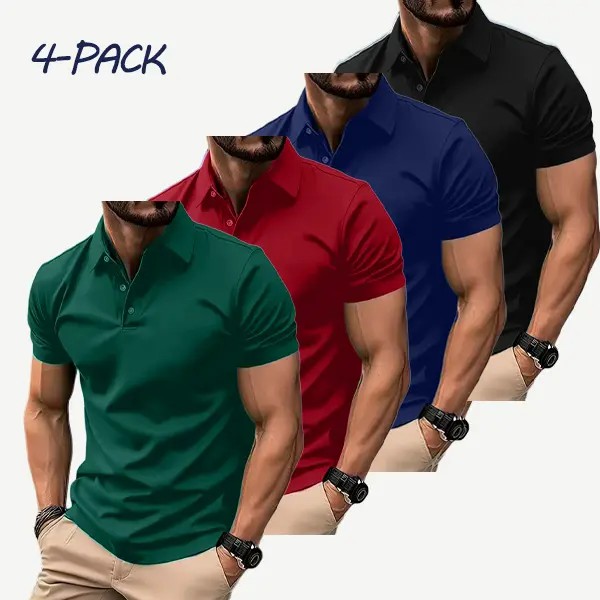 Men's 8-Pack Multicolor Polo Shirts – Slim Fit Short Sleeve Casual Business Wear