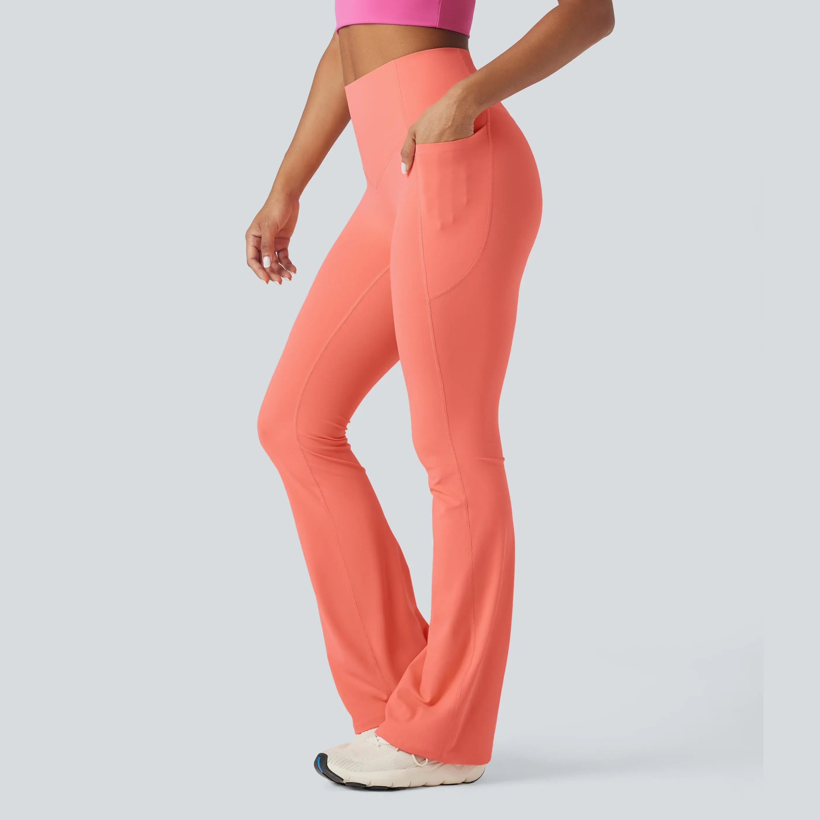 UltraSculpt High Waisted Tummy Control Pocket Shaping Yoga Bootcut Leggings