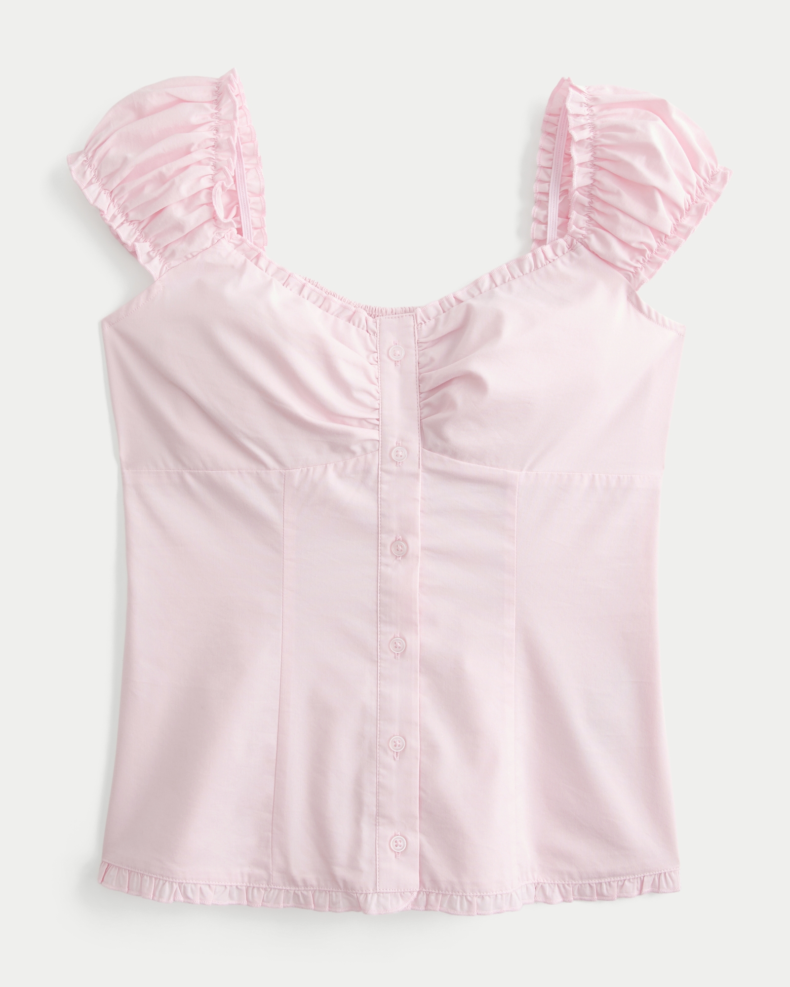 On\/Off-the-Shoulder Ruffle Trim Top