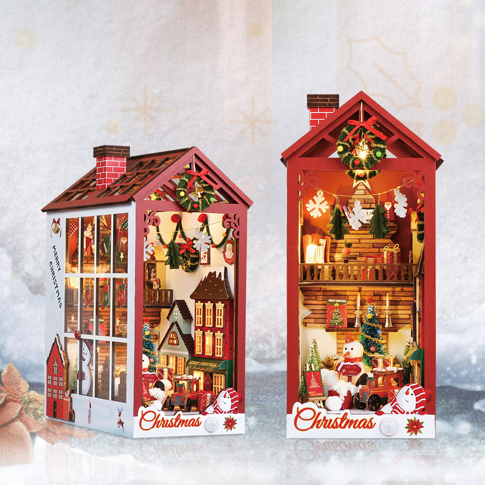 Merry Christmas - DIY Book Nook Kit,3D Wooden Puzzle