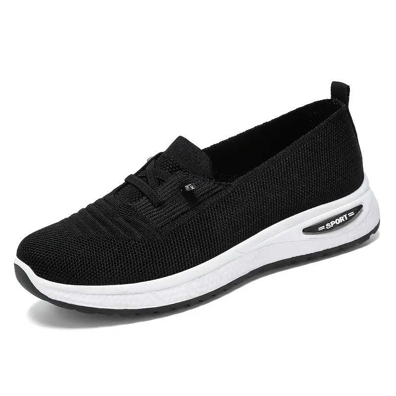 Women's Slip-On Knit Sneakers | Lightweight Breathable Comfort Casual Shoes Slip On Style Footwear