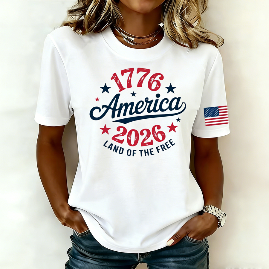 Women'S American Flag Printed Casual T-Shirt