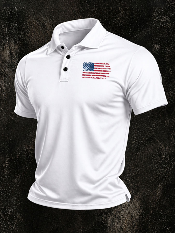 Men's America 250th Anniversary Print Casual Polo Shirt