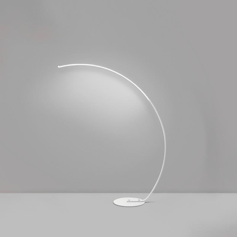 Modern Tall Black Arc Floor Lamp with Remote Control