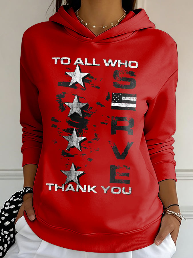 Women's Casual Red Friday Print Sweatshirt