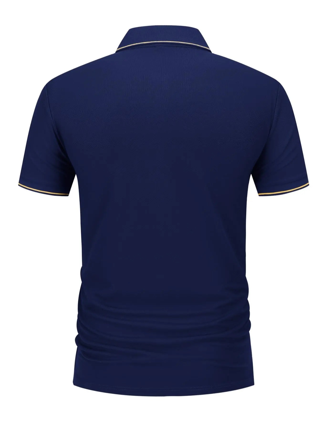 Men's Regular Fit Letter Print Skull Rabbit Contrast Trim Polo Shirt, Casual Short Sleeve Half Zip Top for Summer