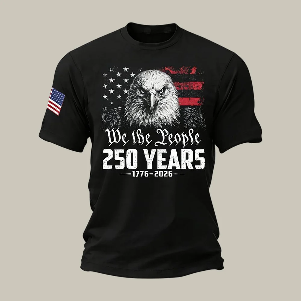 Men'S Casual American Founding Celebration Personalized Printed Round Neck T-Shirt