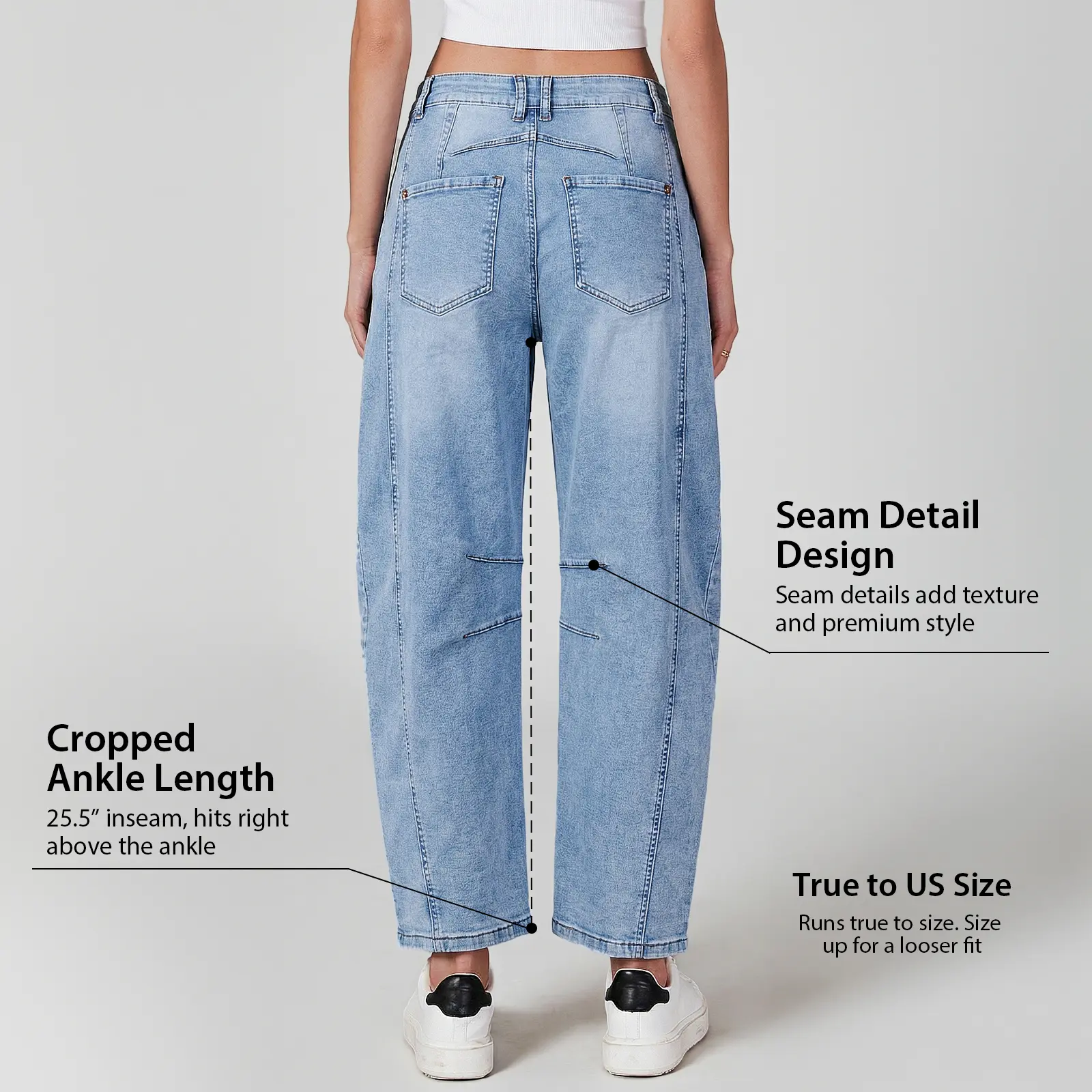 Women’s High‑Waisted Wide‑Leg Barrel Jeans (Stretch Denim Comfort)
