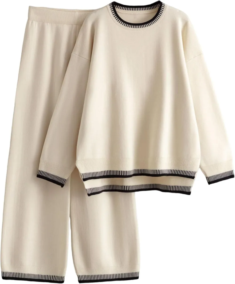 Women's 2-Piece Sets Spring Outfits Chic Comfortable Elastic Loungewear