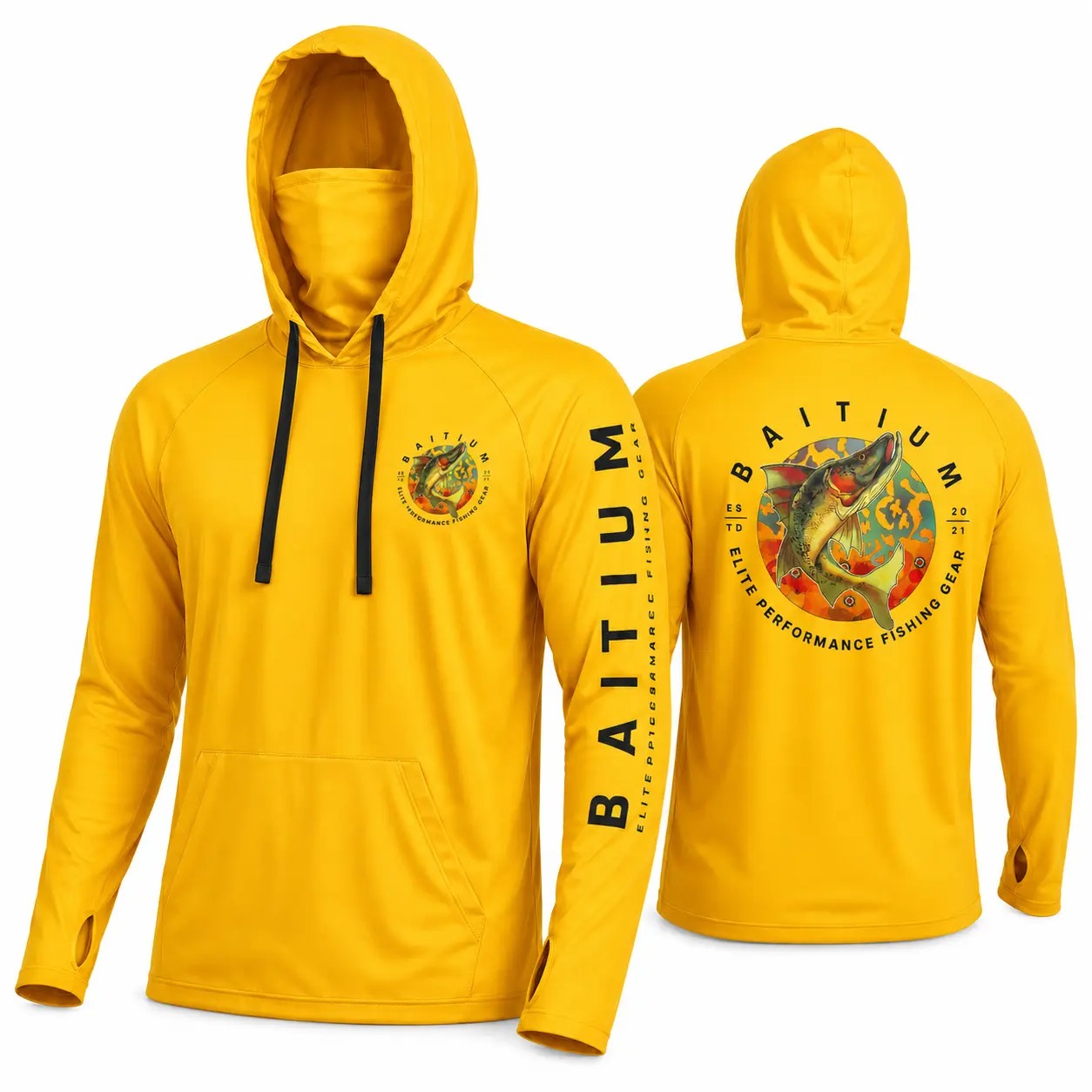 💪💯Men’s Hooded UPF 50 Work & Fishing Shirt with Built-In Face Gaiter💪