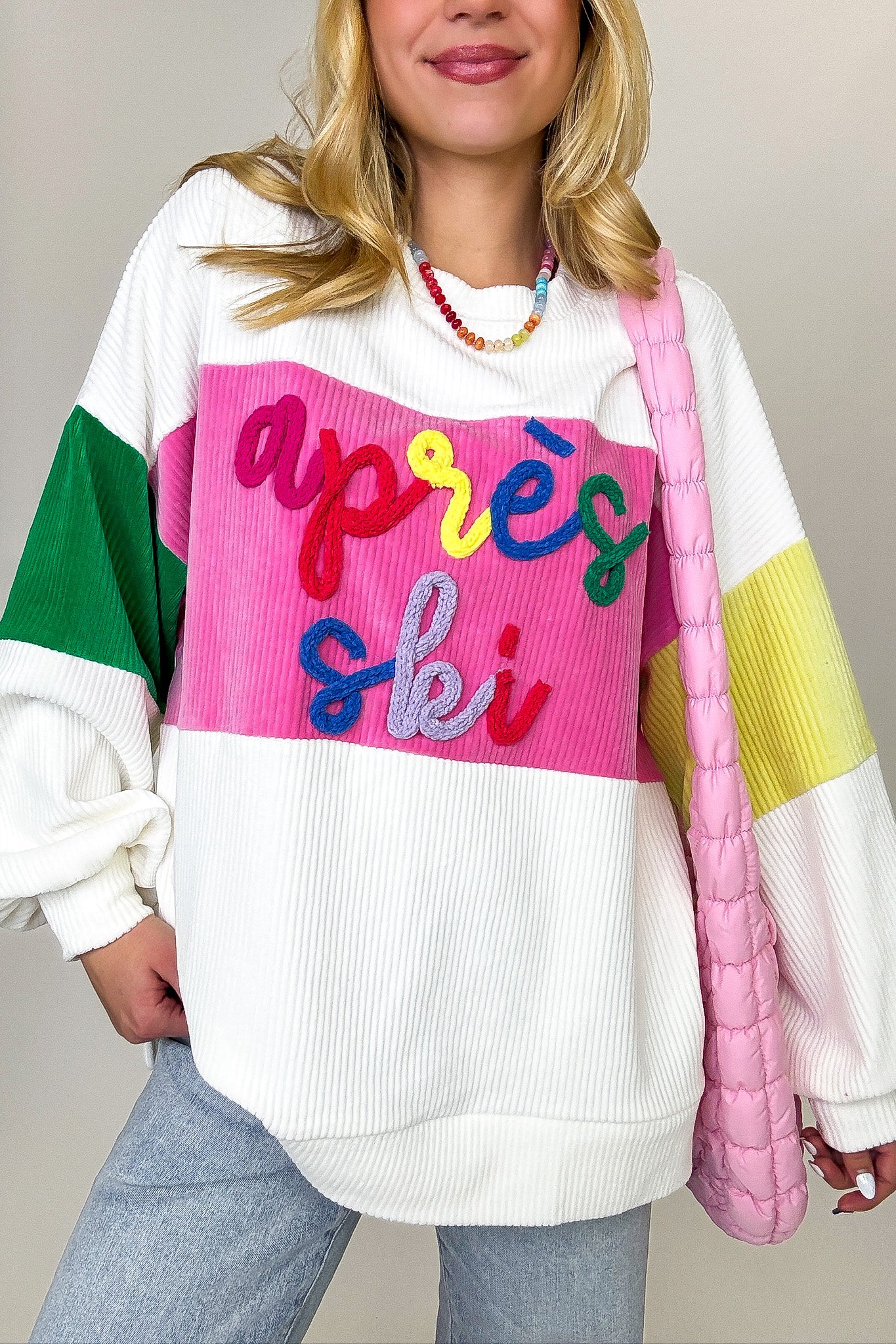 Embroidered Contrast Pullover