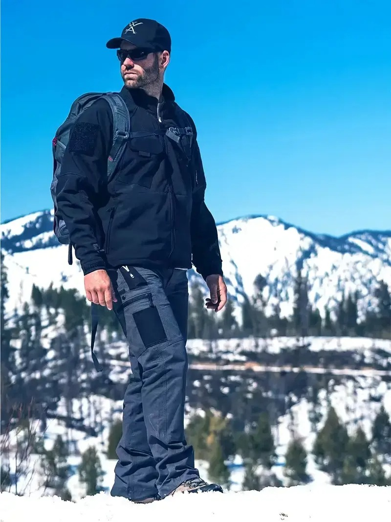 Men's Solid Color Tactical Work Pants,230g/m² new fabric，with Multiple Pockets and Zipper Closures
