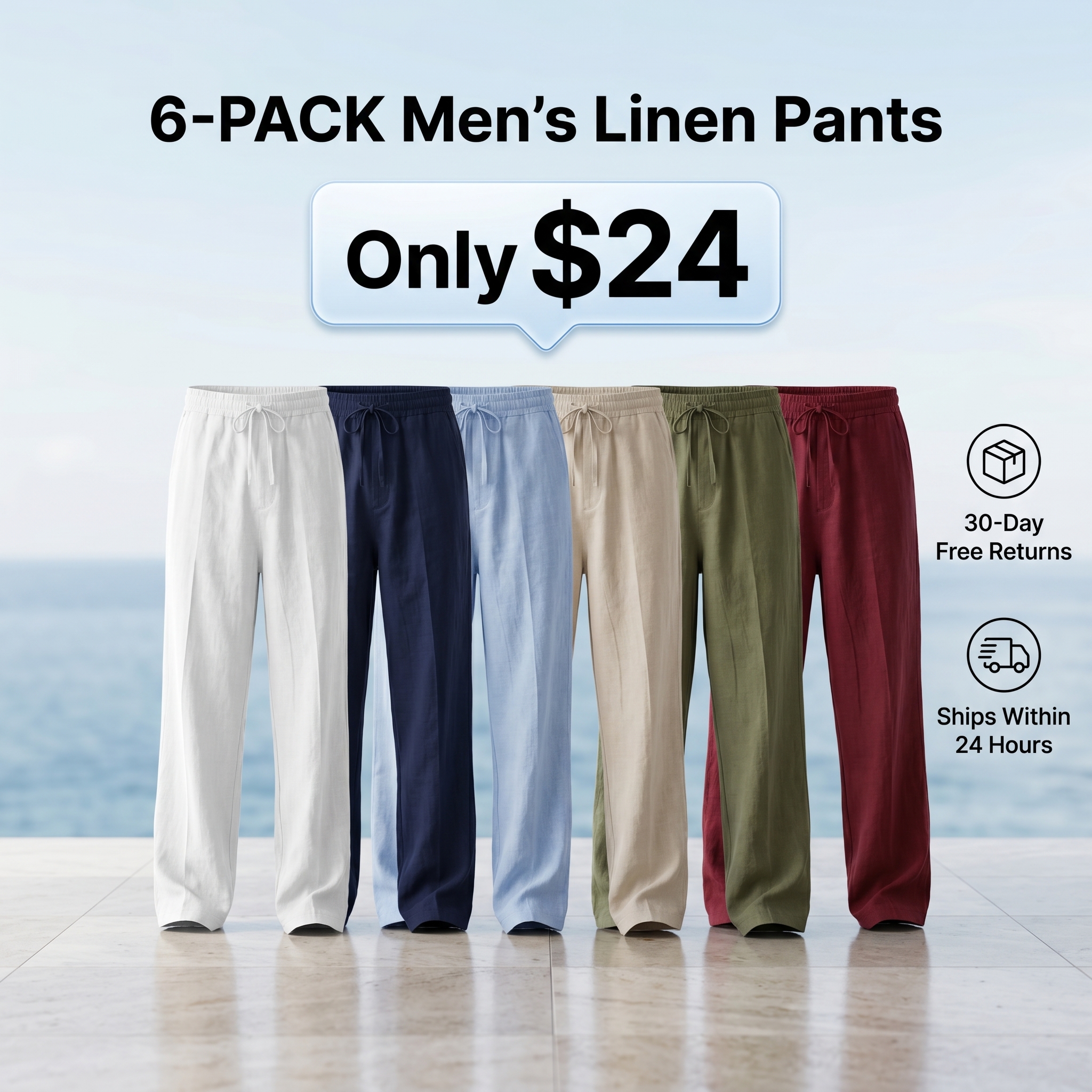 Men's casual trousers featuring a loose, drawstring waist design.