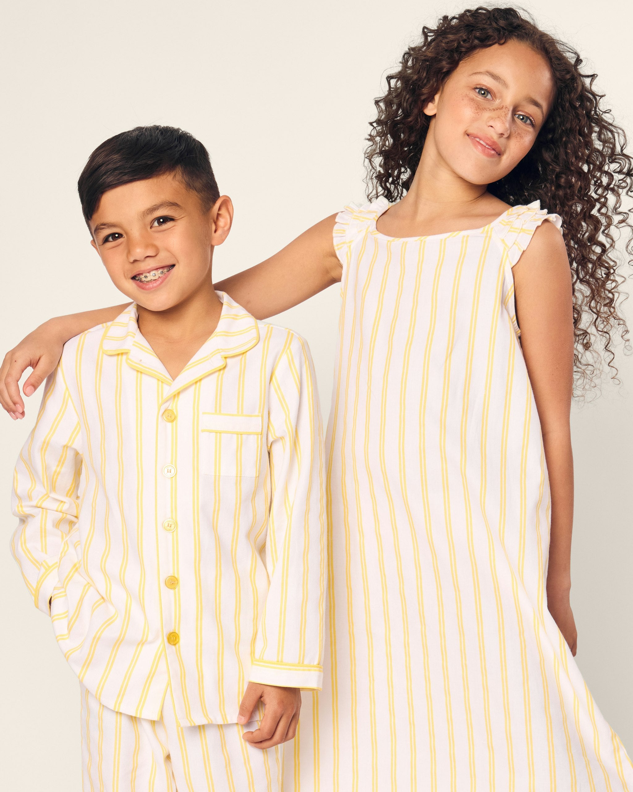 Girl's Twill Amelie Nightgown in Sunny Stripe
