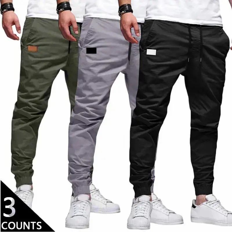 Men’s Casual Jogger Pants 3-Pack – Lightweight Drawstring Streetwear Sweatpants
