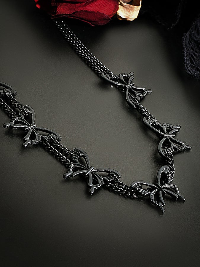 Halloween Gothic Dark Butterfly Chain Choker