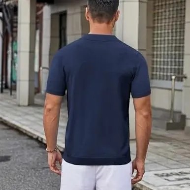 Men's Knit Button Down Shirt – Short Sleeve Summer Casual Vintage Beach Top