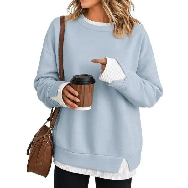 Women's faux-layered style sweatshirt