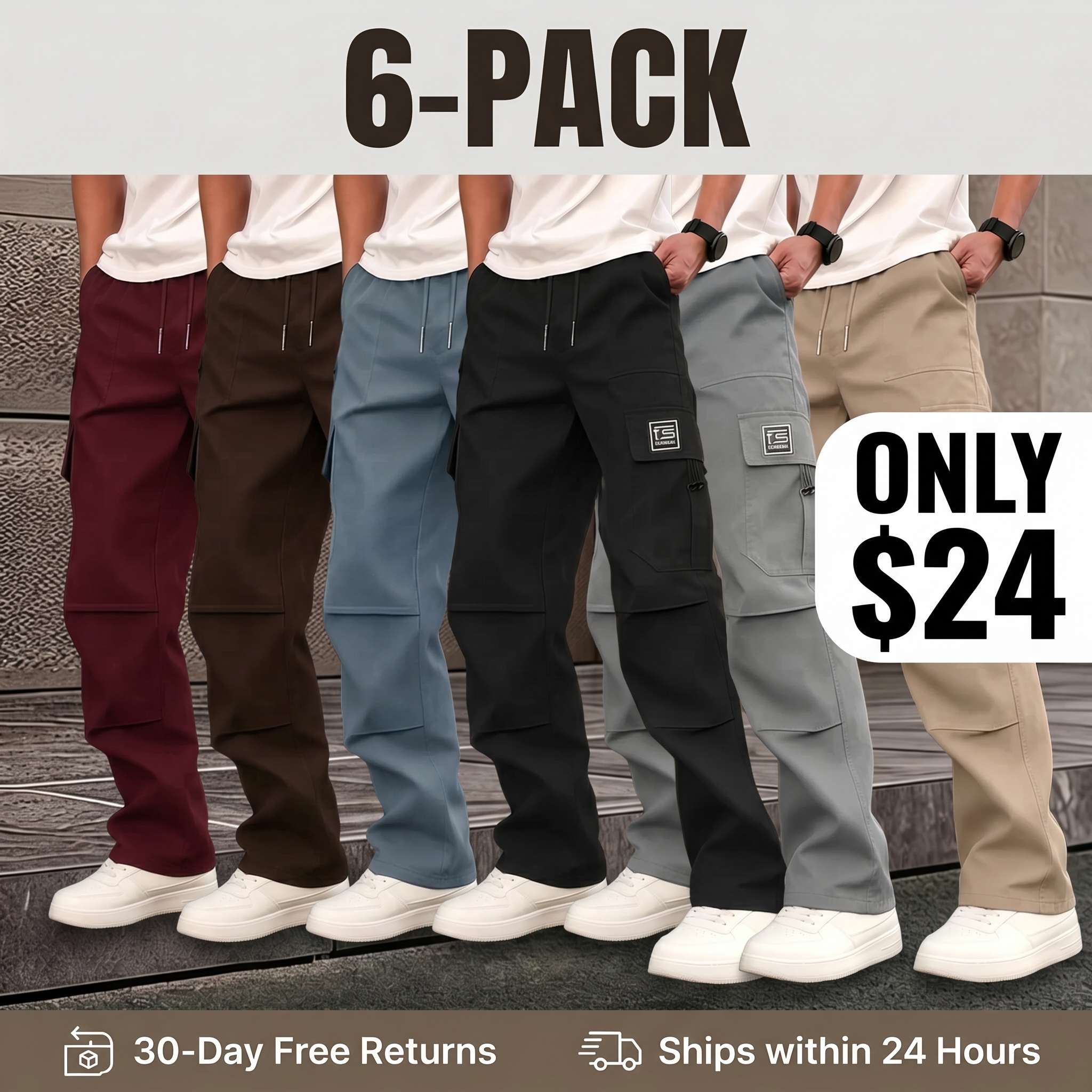 Men's Spring/Autumn Cargo Pants — Stylish, Multi-Pocket Design; Non-Stretch, Fashionable & Casual Straight-Leg Trousers