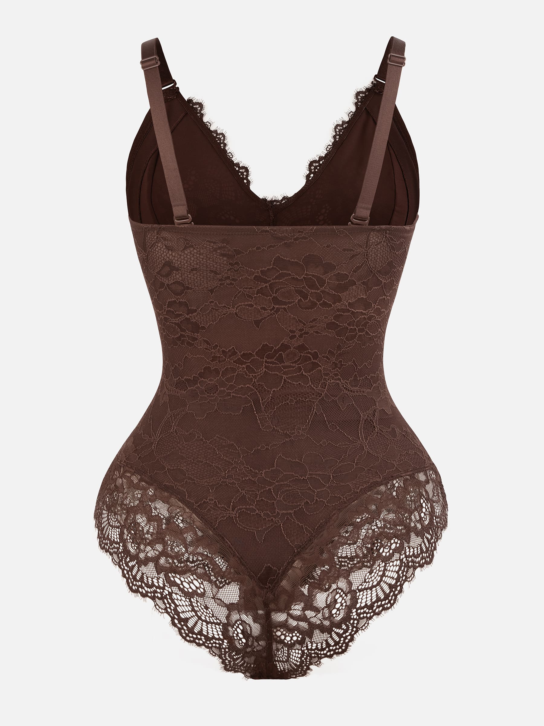 Feelingirl Lace V Neck Full Bodysuit