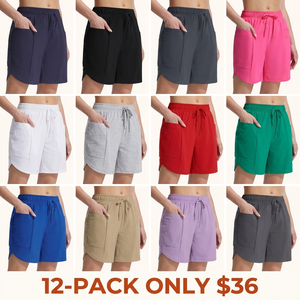 Women's 7-Inch High-Waisted Beach Swim/Athletic Shorts