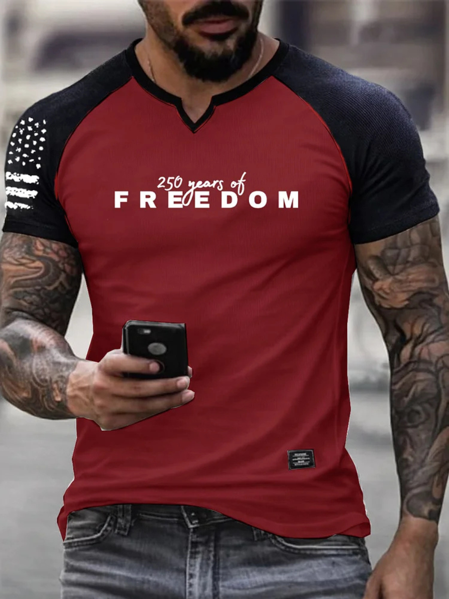 Men's Retro Patriotic Pattern Printed T-Shirt