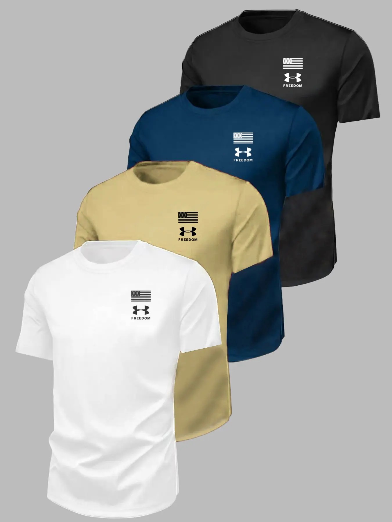 Summer American Vintage Graphic Quick-Dry T-Shirt, Men's Youth Adult Outdoor Fitness Running Breathable Short Sleeve Casual Top