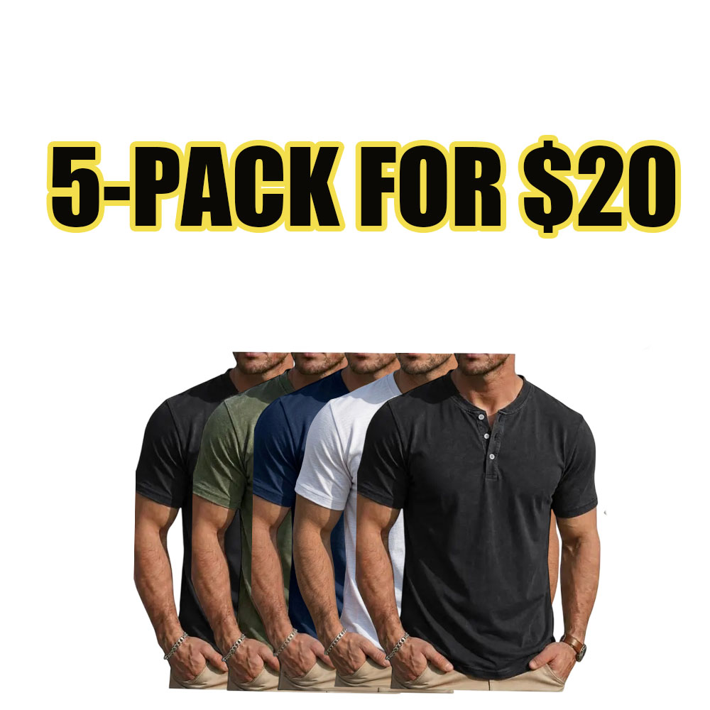 Men’s Vintage Henley Tee 10-Pack