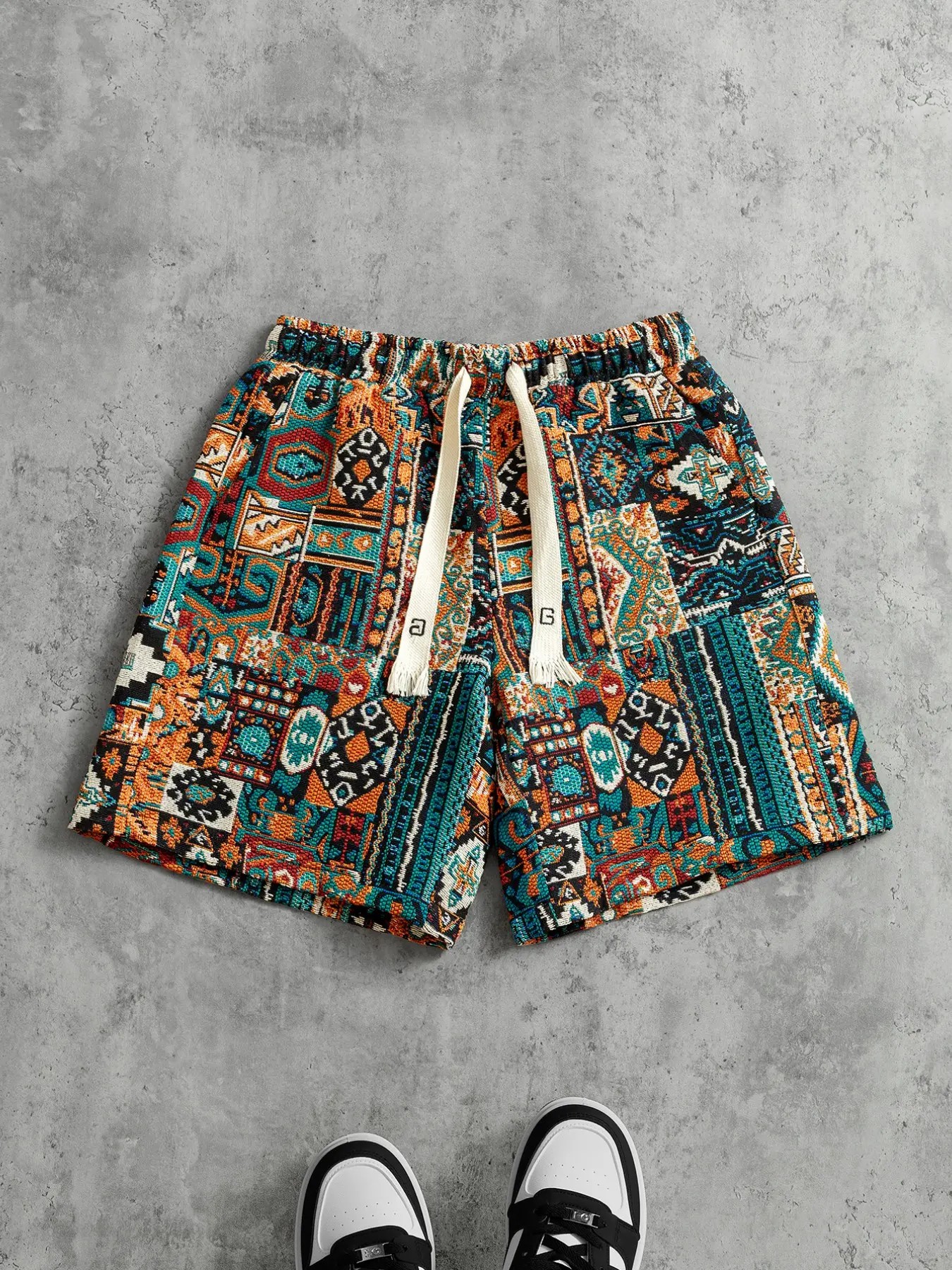 Men’s Retro Comic Print Shorts – Loose Fit Streetwear Summer Shorts