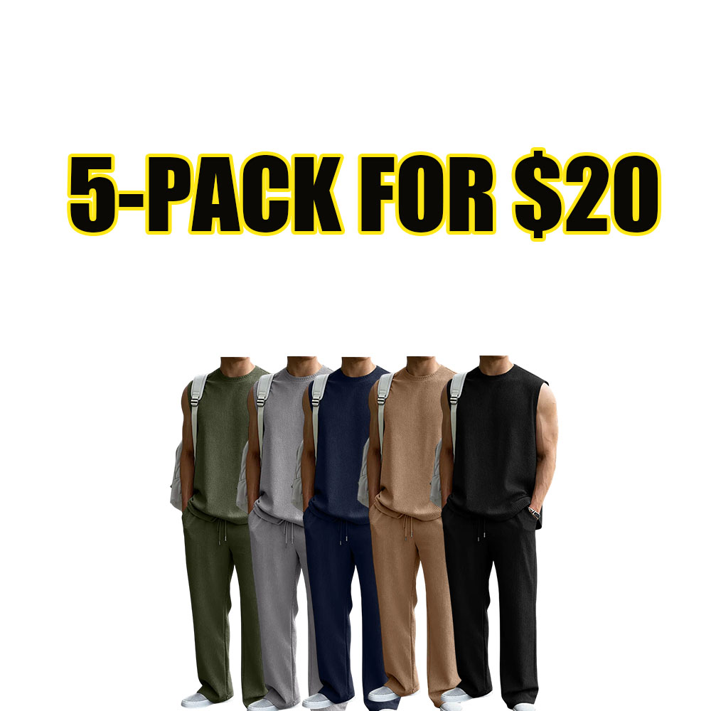 Coastal Comfort Men's Rib Knit 2-Piece Lounge Set