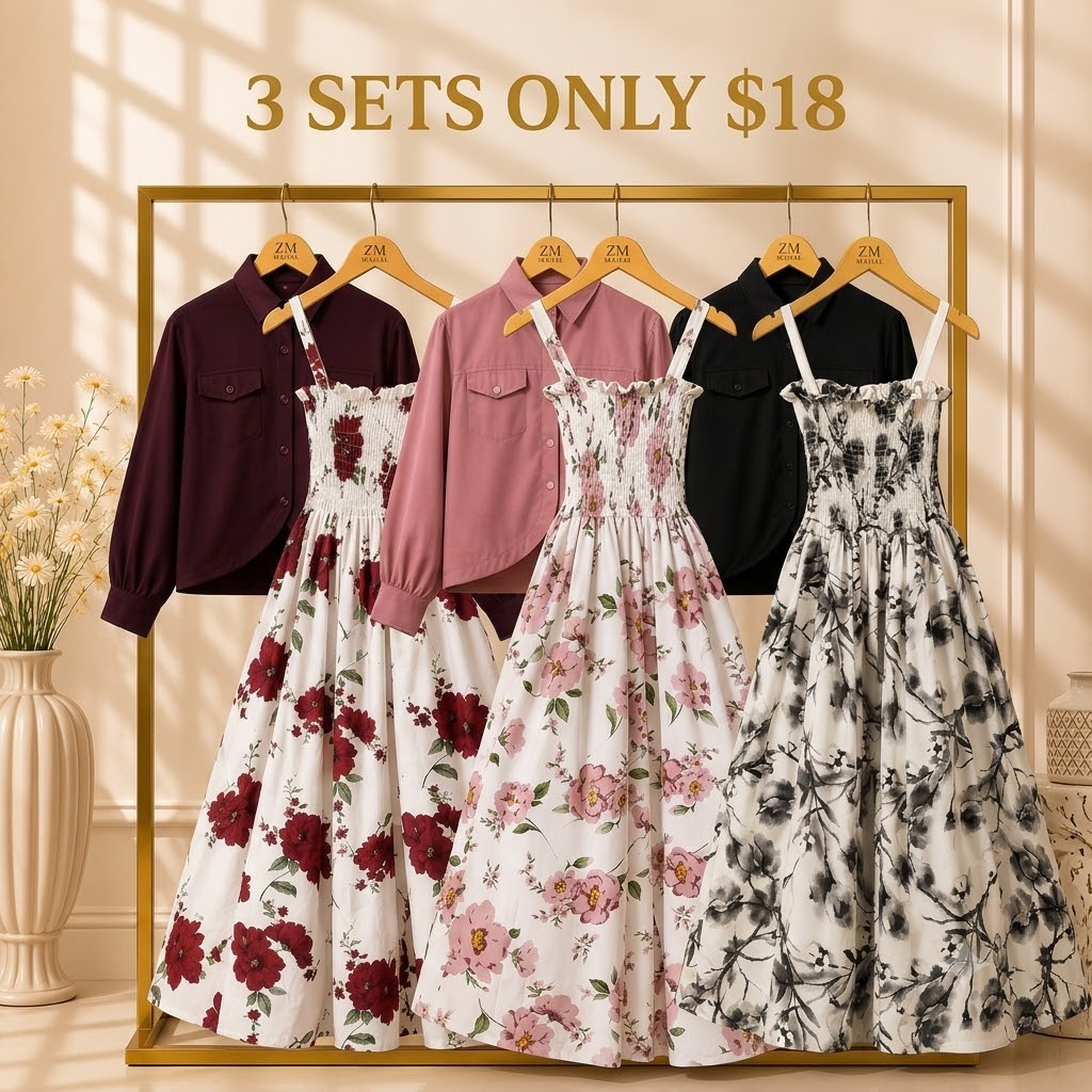 🔥LAST DAY SALE 90% OFF💕Luxe Bloom Smocked Maxi With Cropped Jacket