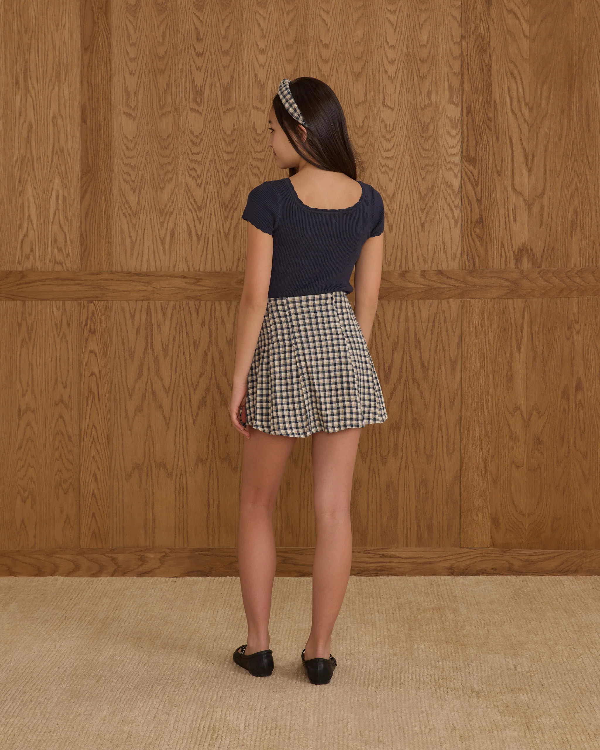 Teen Scallop Tee | Navy