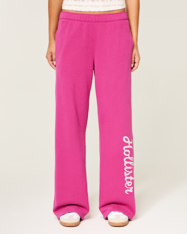 Hollister Feel Good Wide-Leg Logo Graphic Sweatpants