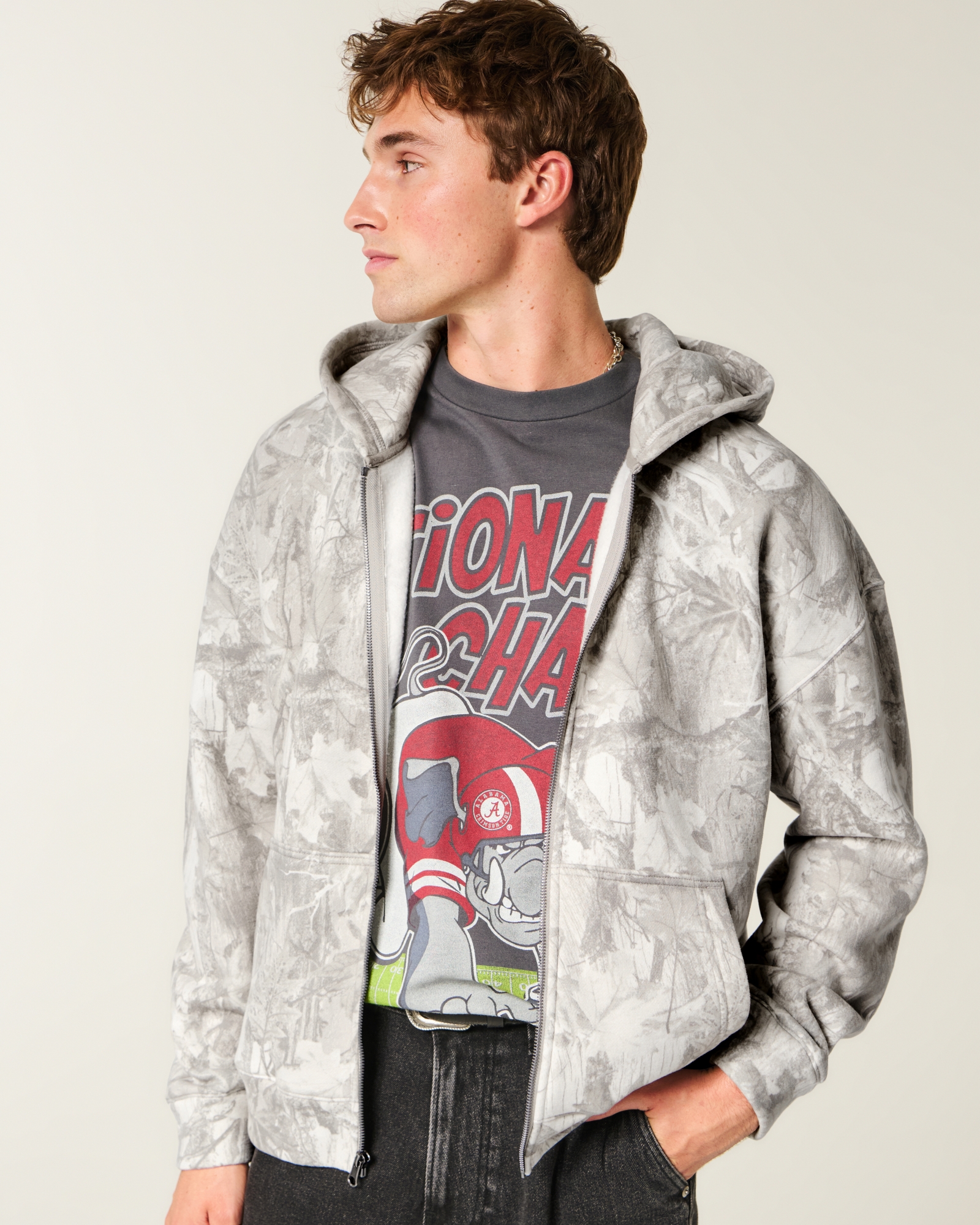 Boxy Zip-Up Hoodie
