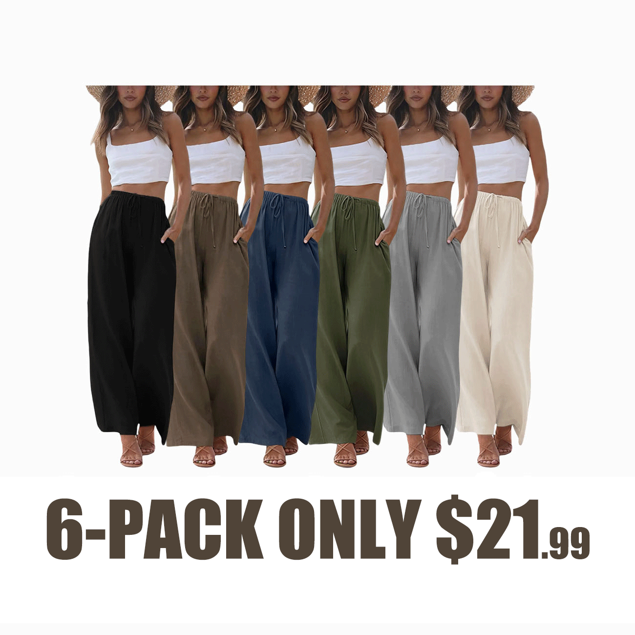 2026 Palazzo Pants for Women - Beach to Street Wide Leg + Pockets | Lightweight Summer Trousers Maxi Style Womenswear Chic Comfy Basic Minimalist Bottom