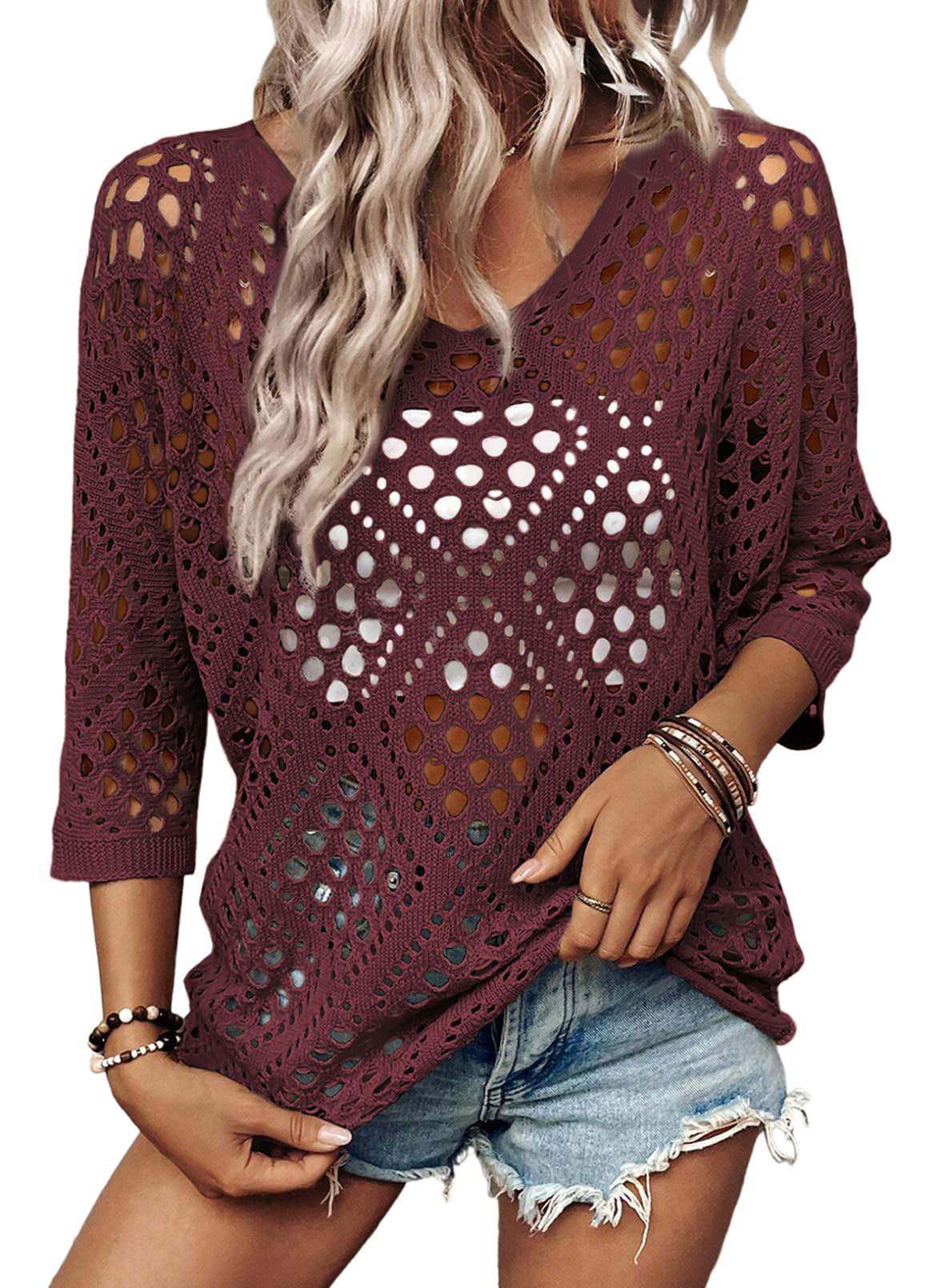 🌸 Women's 3/4 Sleeve Casual Knit Sweater