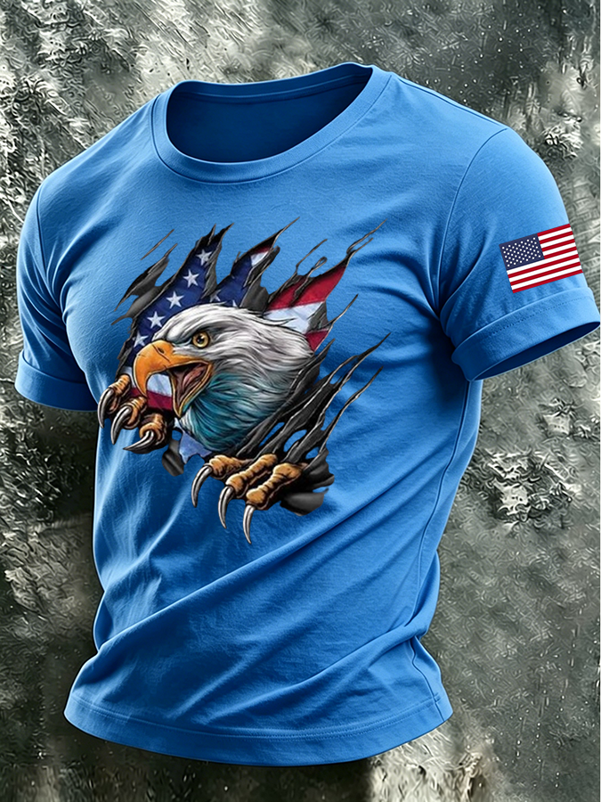 Men'S America Flag Printed Casual T-Shirt
