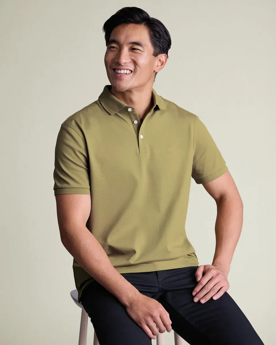 Men'S Casual Business POLO Shirt, Breathable Pique Fabric