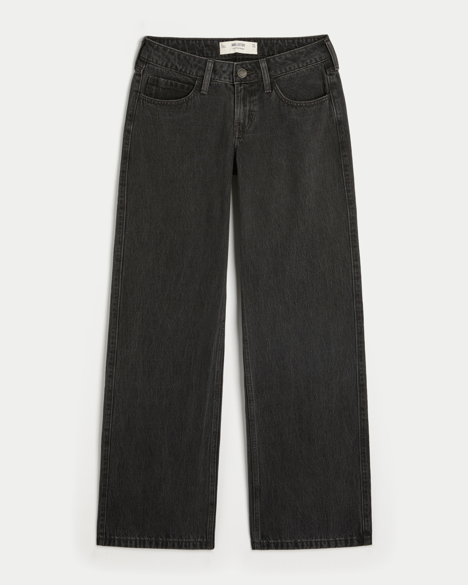 Low-Rise Dark Wash Baggy Jeans