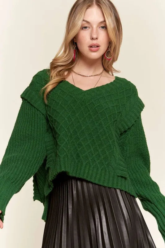 Ruffle Detail Adorable Sweater
