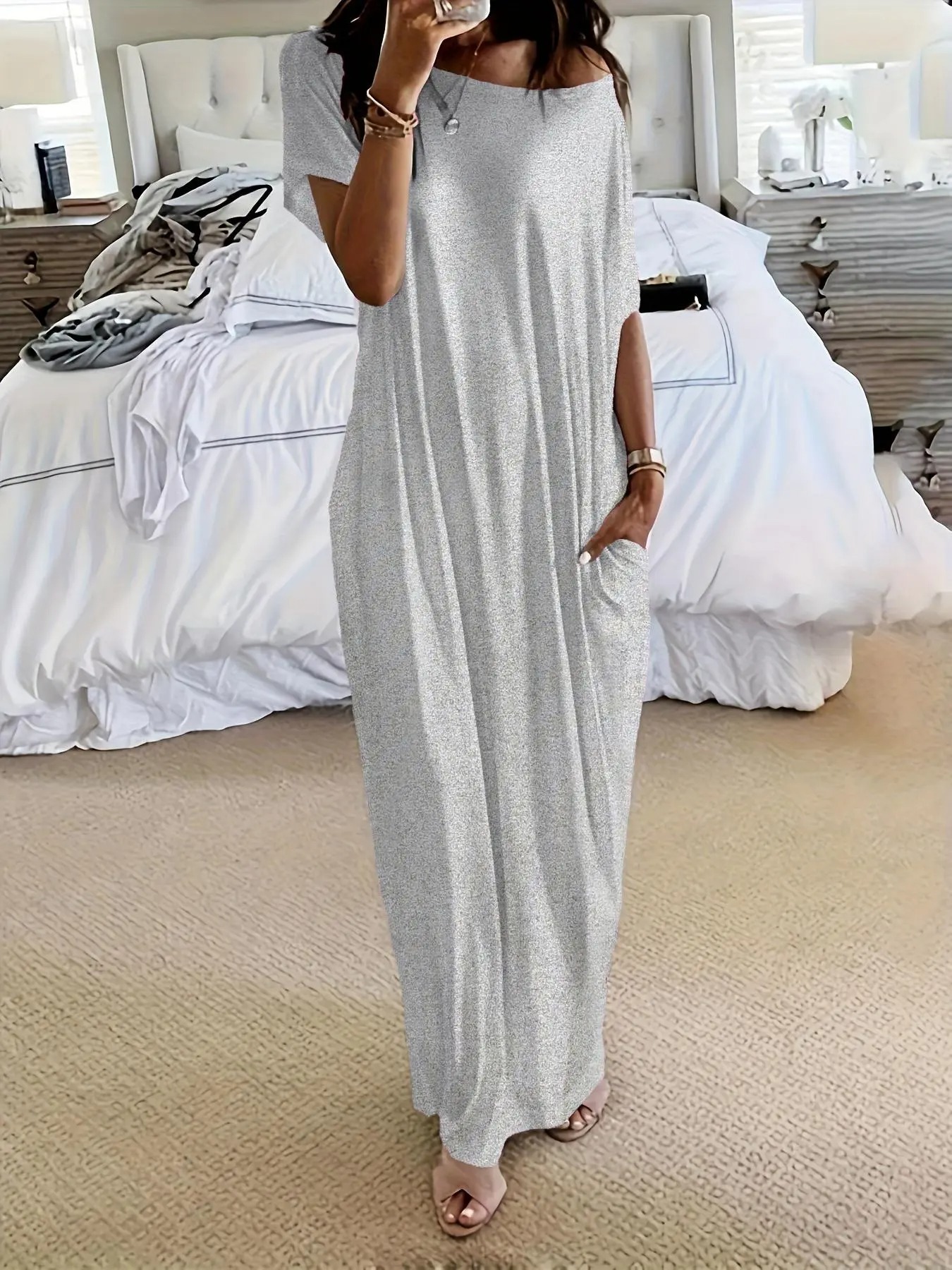 Women's Batwing Sleeve Lounge Dress