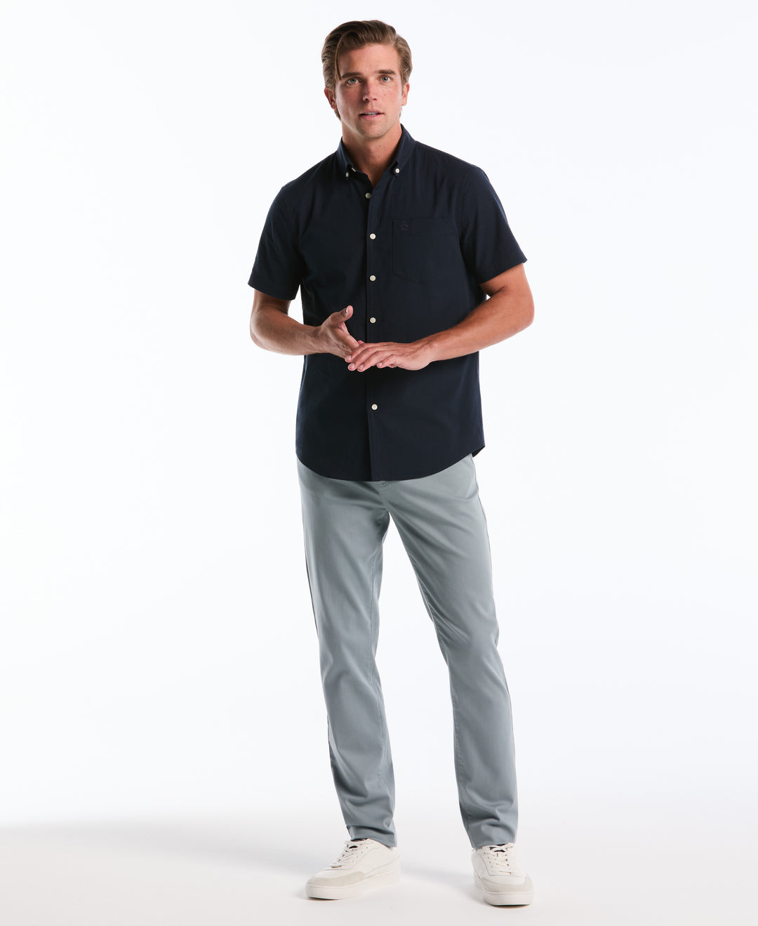 🔥 Limited-Time 7-Piece Set – 5-Pocket Slim-Fit Dobby Pants with Hemmed Cuffs