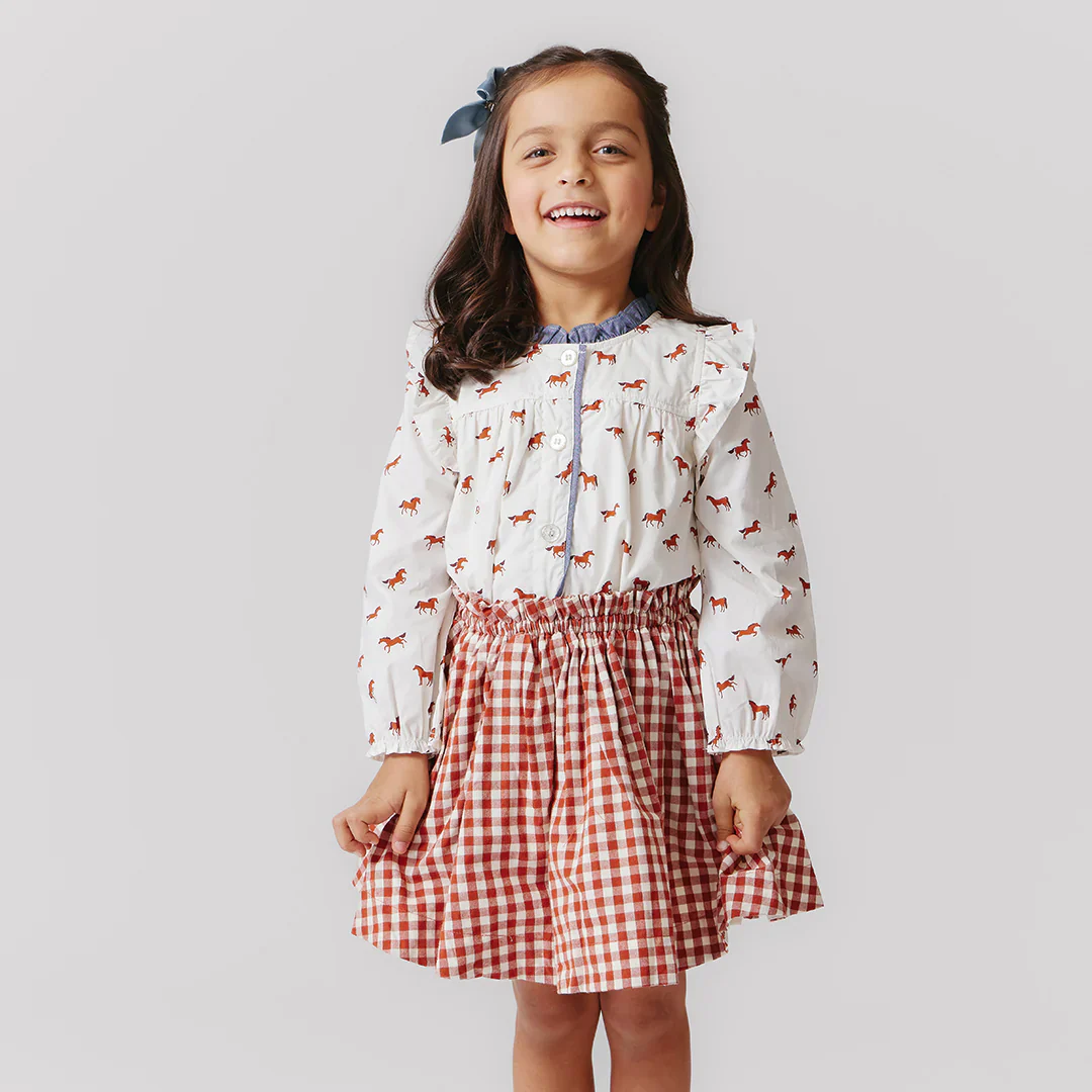 Girl's Kalani Button Up Top Tiny Horses